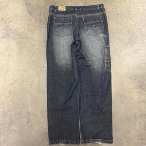 Vintage Y2K baggy wide‎ leg thick stitched raider hiphop skater jeans